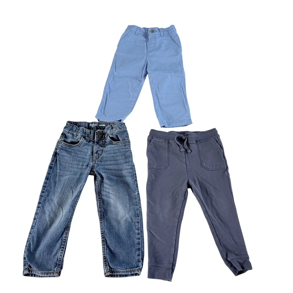 OshKosh J.Crew Angel Dear Pants Bundle Toddler 2T Blue Excellent Lot of 3 Pants